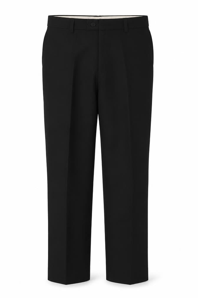 Front view of George women’s black polyester trousers, size UK 34, 29-inch leg regular button