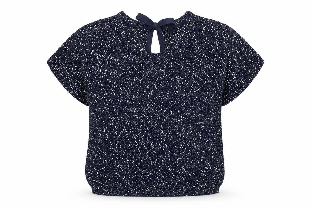 Front view of ESMARA women’s blue round neck polyacrylate fibre jumper, size M
