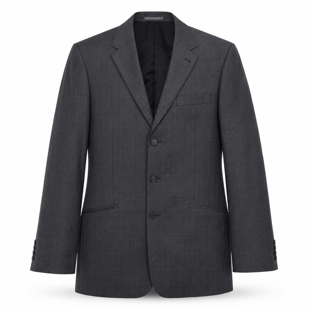 Front view of Next men’s grey check wool jacket suit jacket, size 42