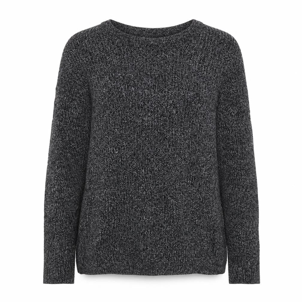 Front view of H&M women’s grey round neck cotton jumper, size S