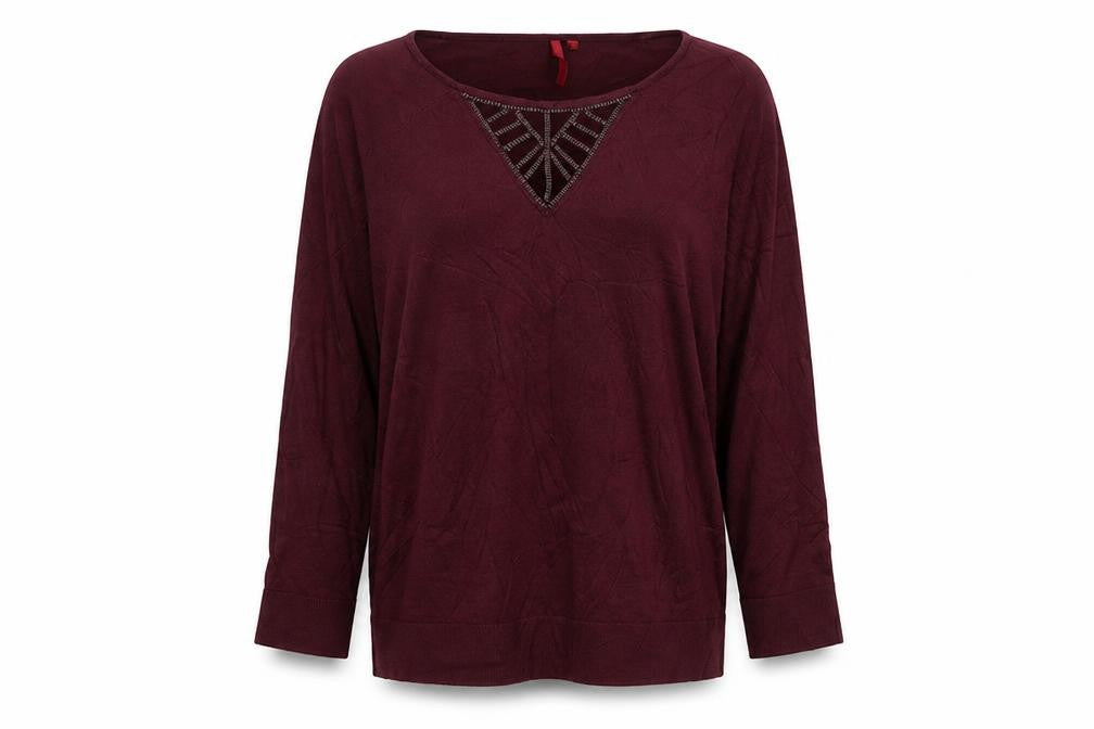 Love Scarlett Womens Purple V-Neck  Rayon Pullover Jumper Size XL
