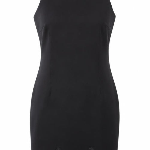 AX Paris Womens Black  Polyester Pencil Dress  Size 14  Crew Neck Zip