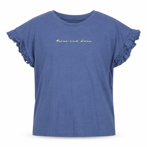Very Girls Blue  Cotton Pullover T-Shirt Size 9 Years Crew Neck Pullover - Peace And Love