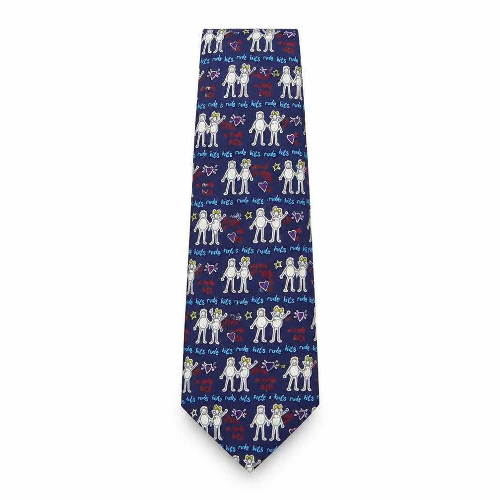 Front view of Purple Rain men’s multicoloured geometric polyester pointed tie one size