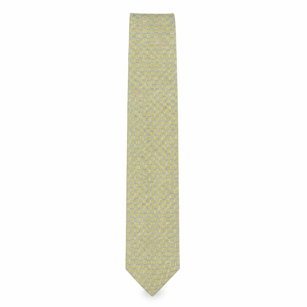 Front view of Cezan men’s multicoloured geometric silk pointed tie one size