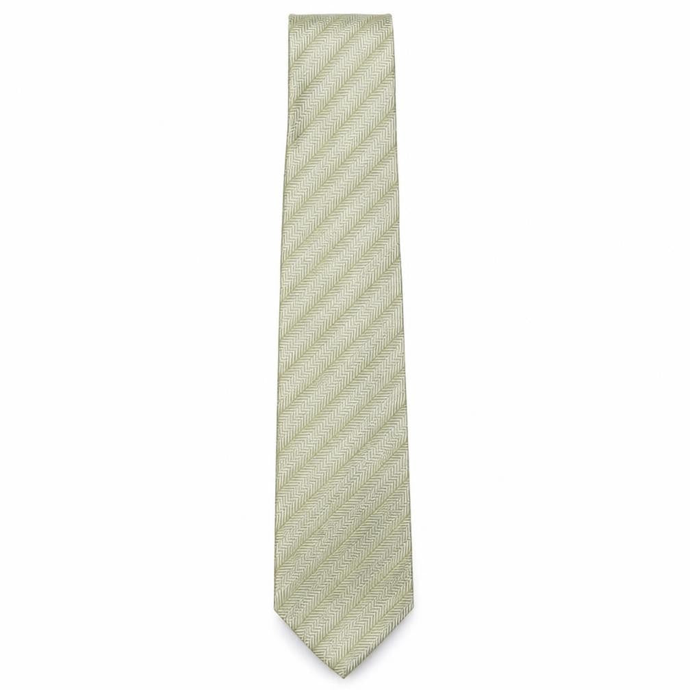 Marks and Spencer Mens Green Striped Silk Pointed Tie One Size