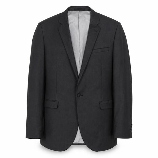 Front view of Butler & Webb men’s grey polyester jacket suit jacket, size 42