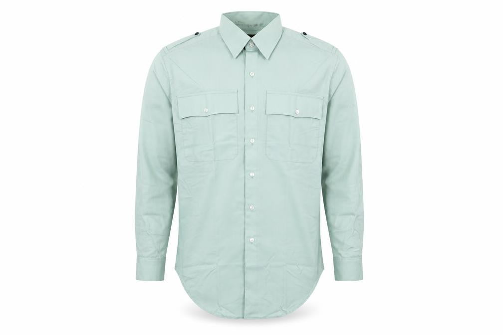 Novus Mens Green  Polyester  Button-Up Size 16 Collared Button