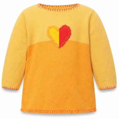 Preworn Girls Yellow Round Neck  Cotton Pullover Jumper Size 4 Years