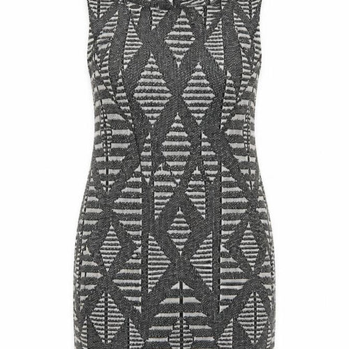 Oasis Womens Black  Cotton Jumper Dress  Size M  Roll Neck