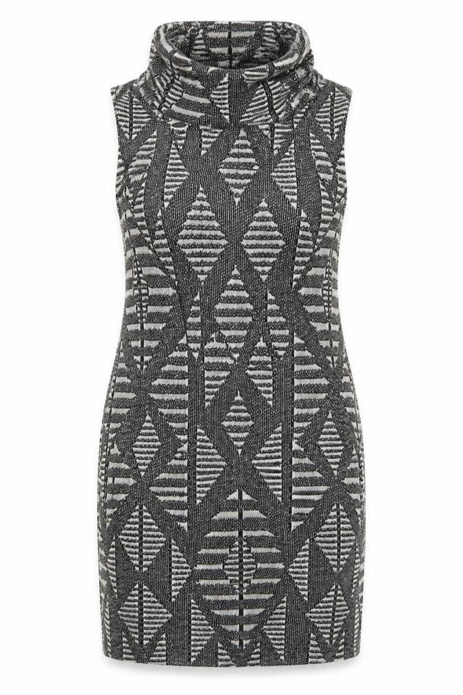 Oasis Womens Black  Cotton Jumper Dress  Size M  Roll Neck