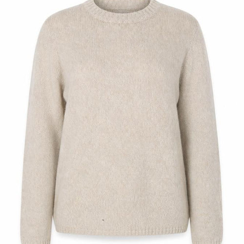 JOIE DE VIURE Womens Beige Round Neck  Cotton Blend Pullover Jumper Size 10