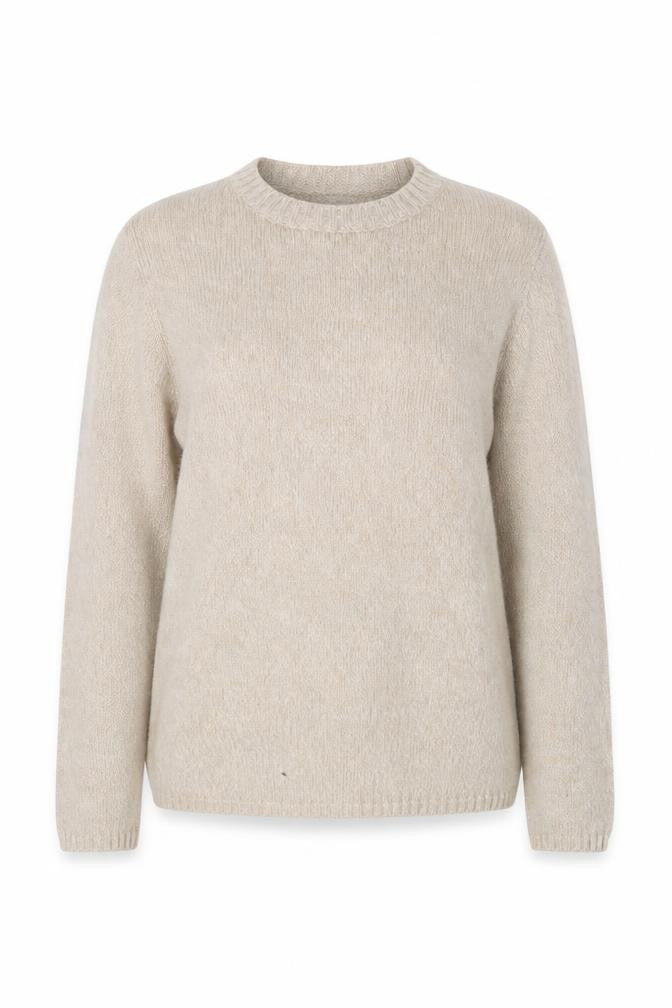 JOIE DE VIURE Womens Beige Round Neck  Cotton Blend Pullover Jumper Size 10