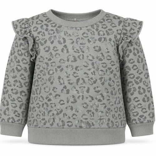 Chick Pea Girls Grey Animal Print Cotton Pullover Jumper Size 24 Months