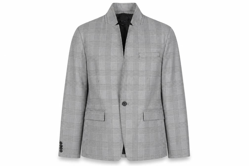 Front view of Brave Soul women’s multicoloured plaid jacket, size M, button
