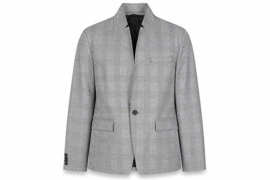 Front view of Brave Soul women’s multicoloured plaid jacket, size M, button