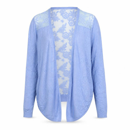 New Look Womens Blue V-Neck Geometric Polyester Cardigan Jumper Size 8