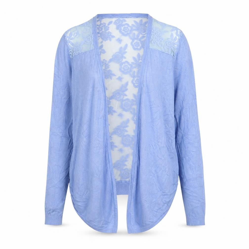 New Look Womens Blue V-Neck Geometric Polyester Cardigan Jumper Size 8