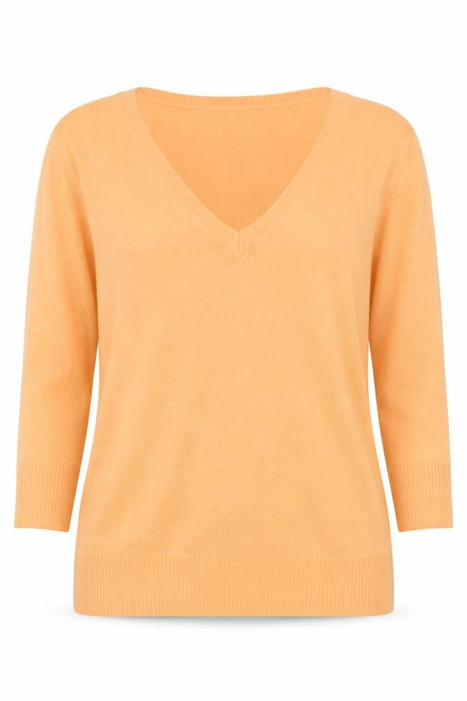 R Womens Orange  Acrylic Jersey T-Shirt Size 10 V-Neck