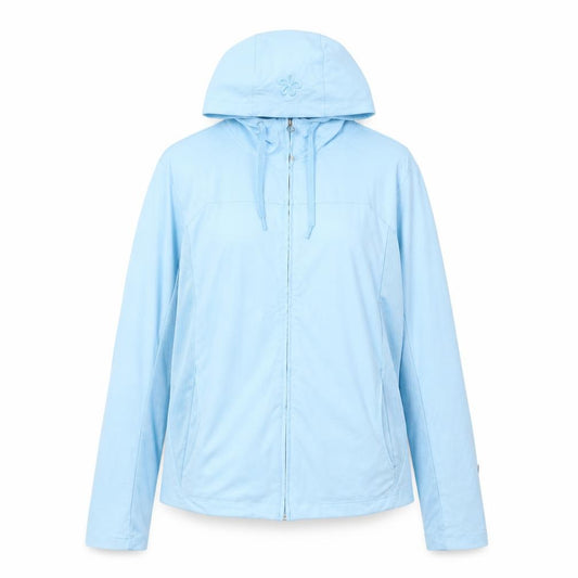 Front view of Turfs Athletics women’s blue jacket, size XL, zip