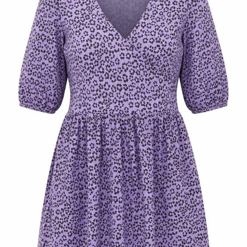 ASOS Womens Purple Animal Print Polyester Fit & Flare  Size 10  V-Neck