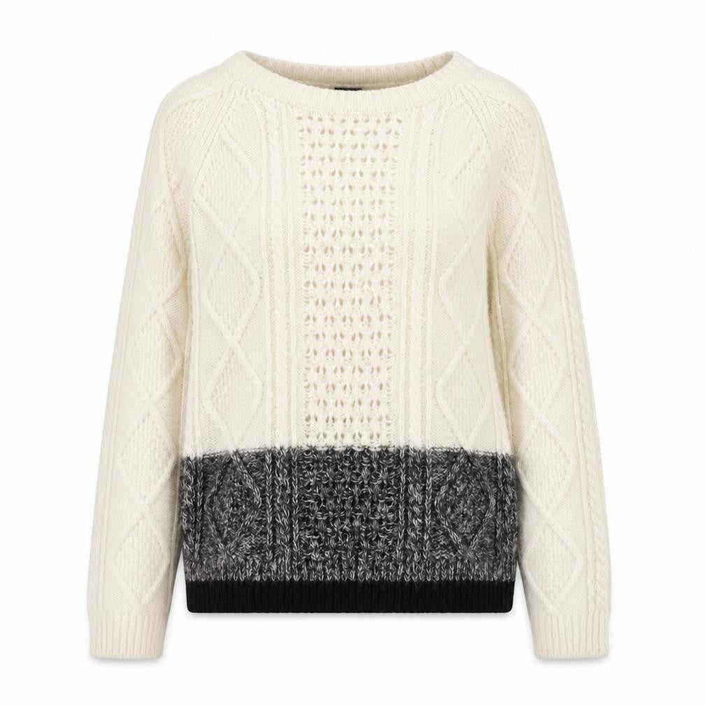 Front view of Gap women’s ivory round neck nylon jumper, size XS