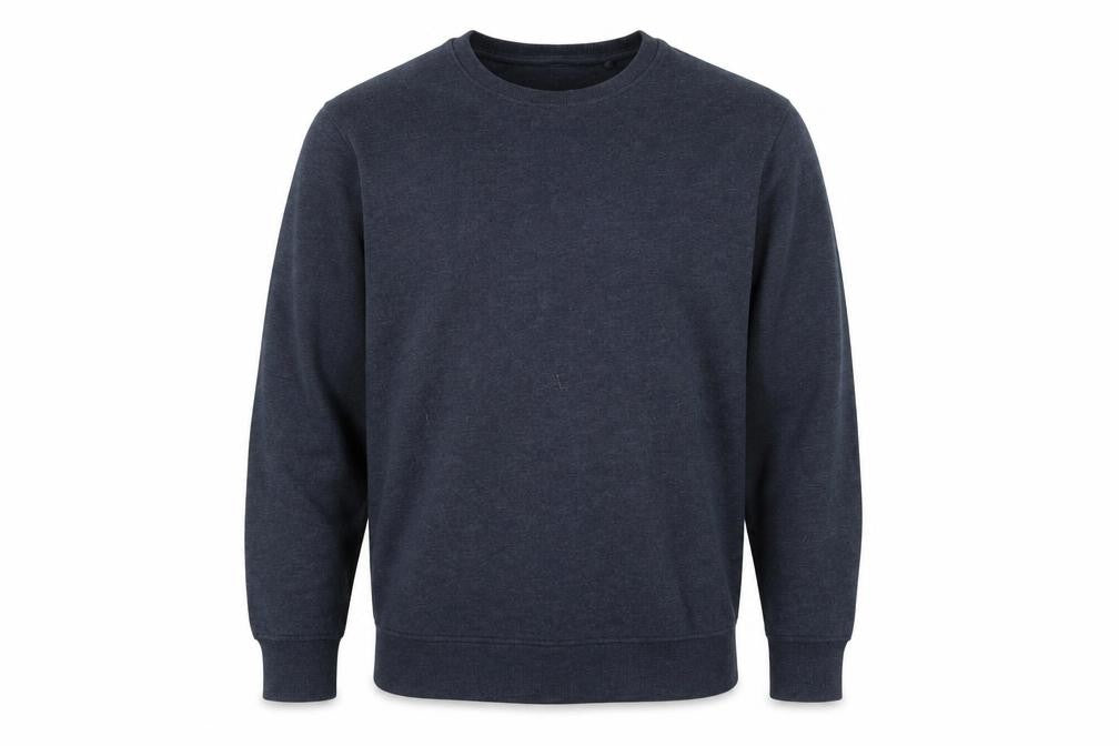 !Solid Mens Grey  Polyester Pullover Sweatshirt Size M