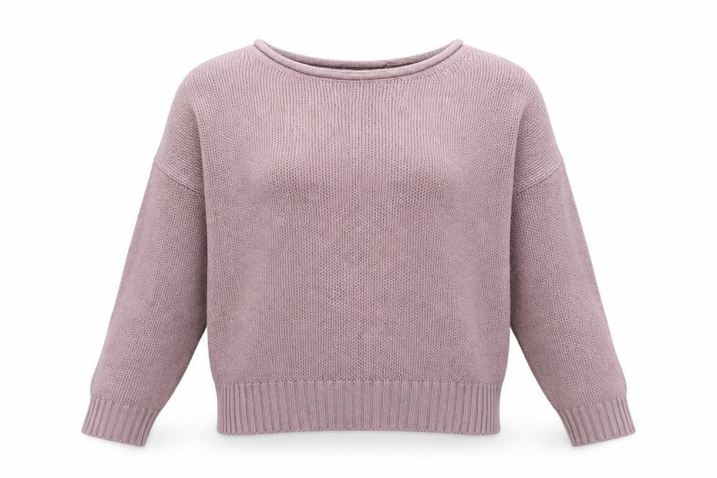 Front view of SHEIN women’s purple boat neck polyester jumper, size L
