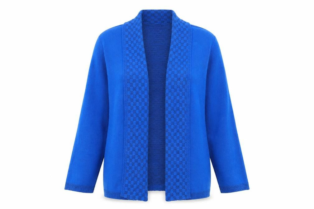 Impressions Womens Blue V-Neck  Acrylic Cardigan Jumper Size L