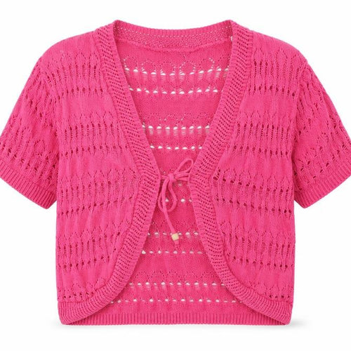 Figaro Womens Pink V-Neck  Cotton Cardigan Jumper Size M