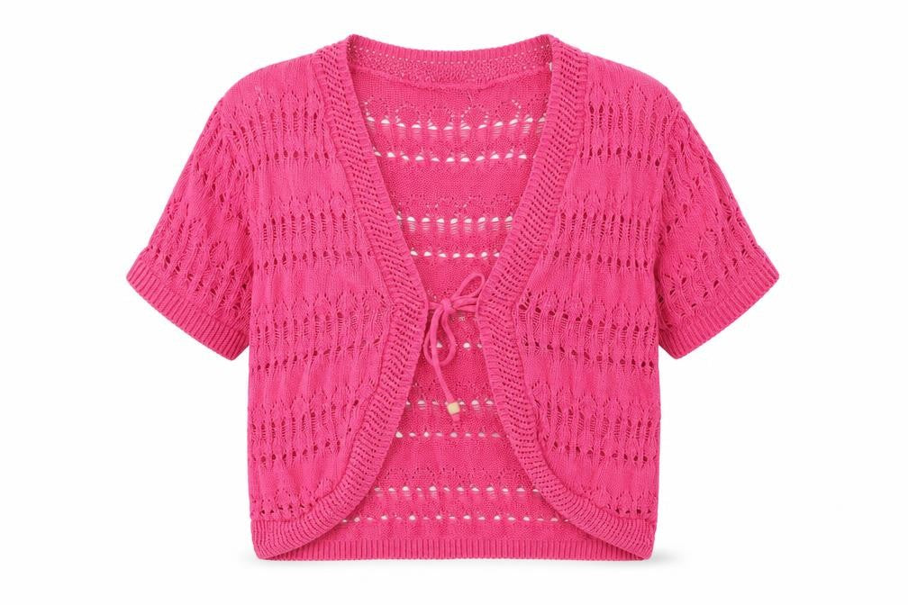 Figaro Womens Pink V-Neck  Cotton Cardigan Jumper Size M