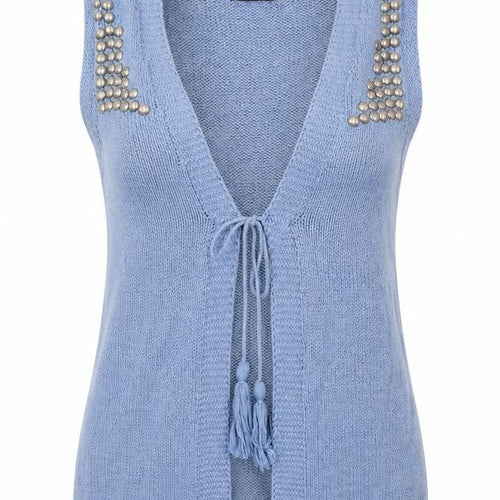 George Womens Blue Round Neck  Cotton Vest Jumper Size 16