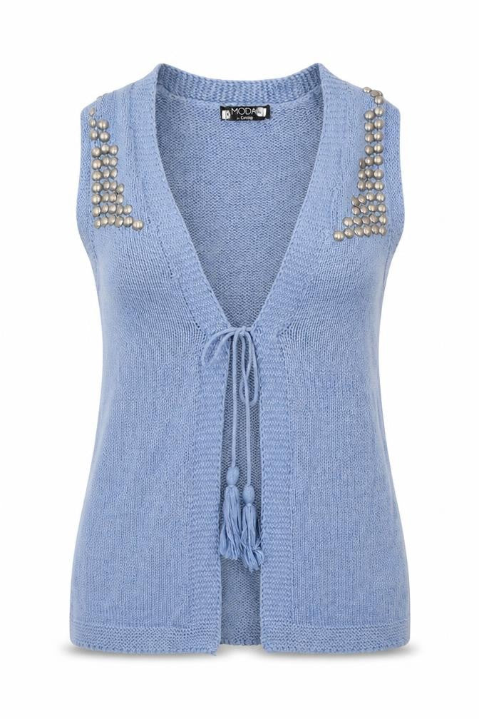 George Womens Blue Round Neck  Cotton Vest Jumper Size 16