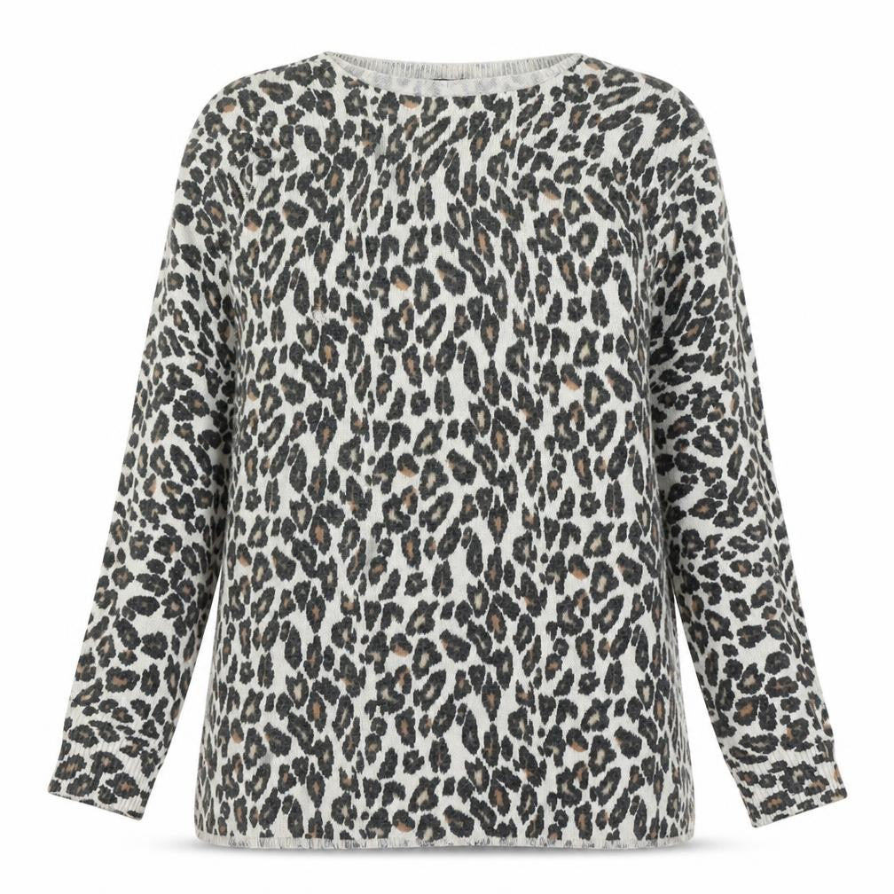 Topshop Womens Multicoloured Round Neck Animal Print Acrylic Pullover Jumper Size 12