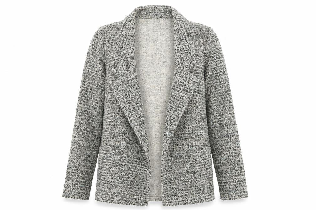 Front view of Atmosphere women’s multicoloured geometric jacket coatigan, size UK 10