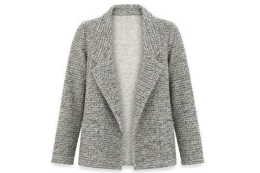 Front view of Atmosphere women’s multicoloured geometric jacket coatigan, size UK 10
