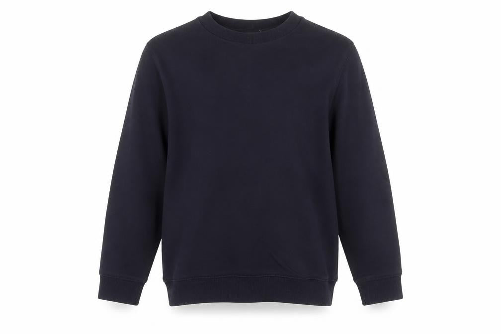 Front view of Tu boys’ blue cotton pullover sweatshirt, size 5, years
