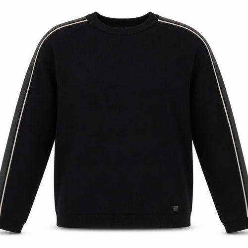 Fashion Union Mens Black Crew Neck  Acrylic Pullover Jumper Size XL