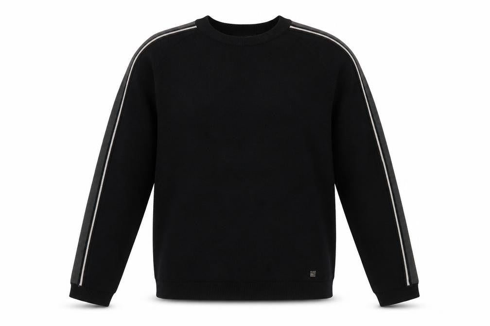 Fashion Union Mens Black Crew Neck  Acrylic Pullover Jumper Size XL