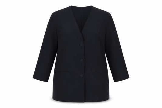 Front view of Classicxs women’s blue jacket blazer, size UK 18, button