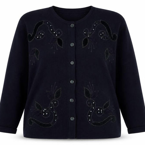 Tumi  Womens Blue Scoop Neck  Acrylic Cardigan Jumper Size 14