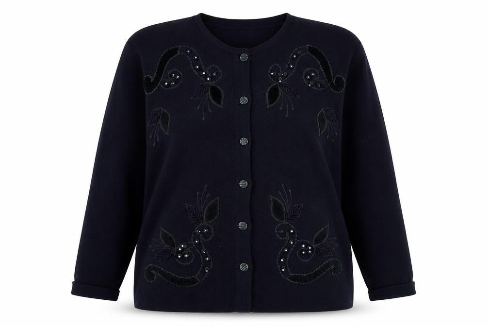 Tumi  Womens Blue Scoop Neck  Acrylic Cardigan Jumper Size 14