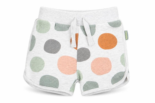 Front view of Primark girls’ grey geometric cotton cropped trousers, size 9-12, months tie