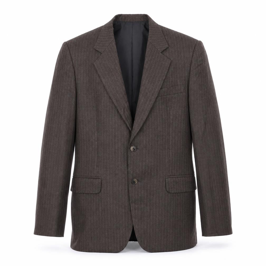 Ming Fashion&Silk Customs Mens Brown  Wool Jacket Suit Jacket Size L