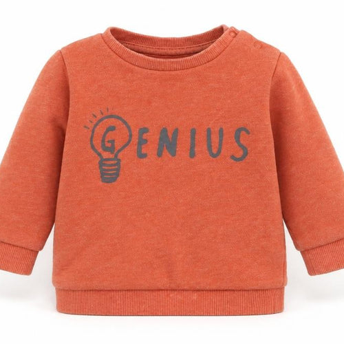 F&F Boys Orange  Cotton Jersey T-Shirt Size 3-6 Months Round Neck Snap - Sweater