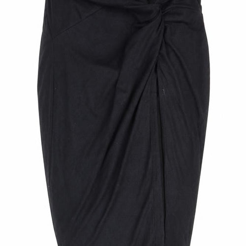 Hot Miami Styles Womens Black  Polyester Tulip Skirt Size S   Zip