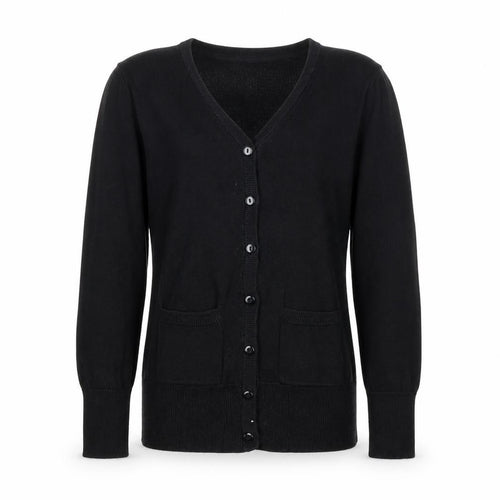 Indigo Girls Black V-Neck  Cotton Cardigan Jumper Size 9-10 Years  Button - Marks and Spencer