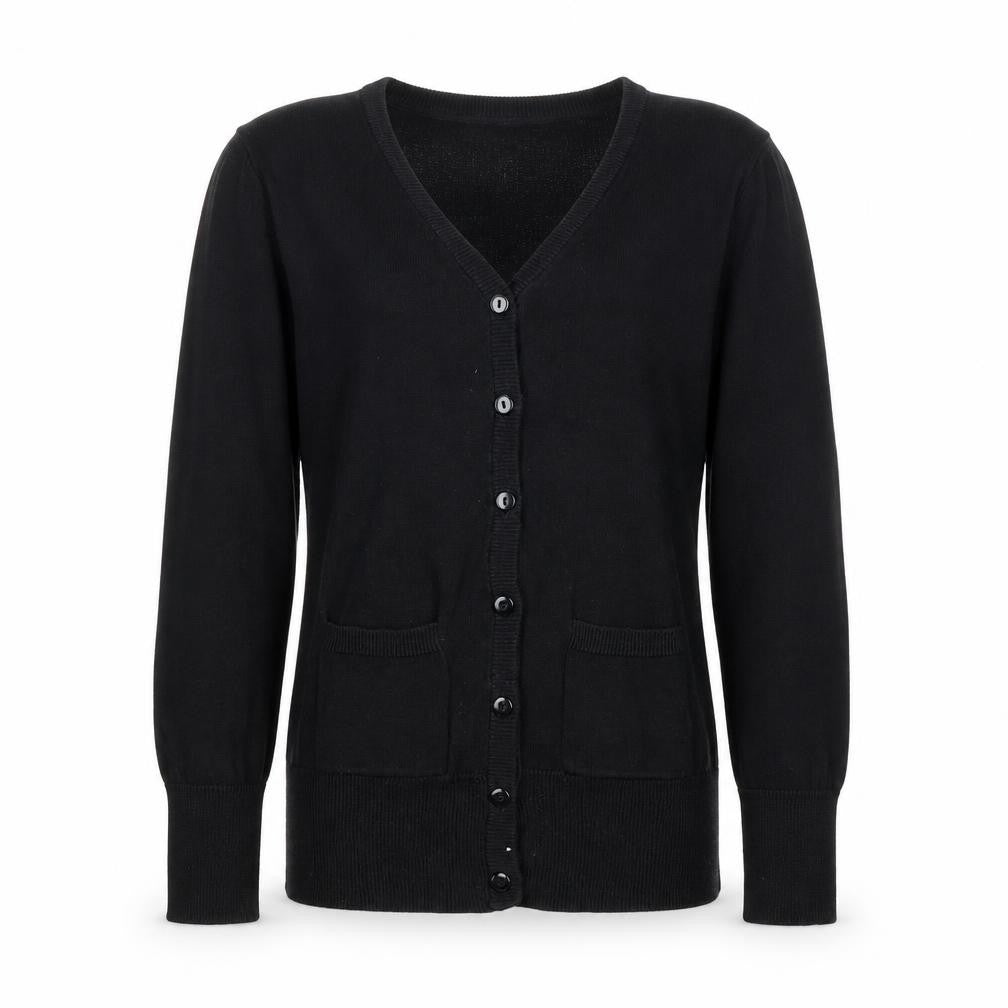 Indigo Girls Black V-Neck  Cotton Cardigan Jumper Size 9-10 Years  Button - Marks and Spencer