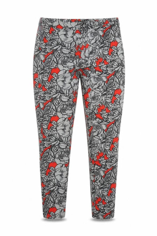 Front view of Atmosphere women’s multicoloured floral polyester jogger leggings, size UK 10, 27-inch leg