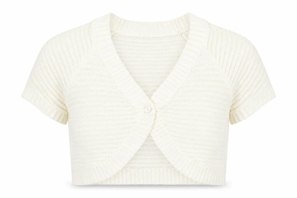 BM Womens Ivory V-Neck  Acrylic Cardigan Jumper Size L